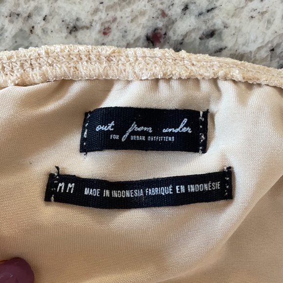 🌈out from under: Urban Outfitters🌈 Lacey low cut beige bodysuit. Size M - Picture 3 of 4